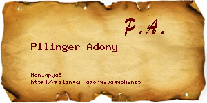 Pilinger Adony névjegykártya